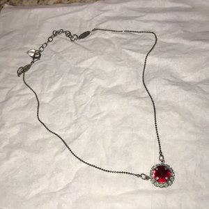 Sabika Necklace With Red Pendant